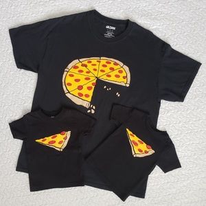Custom twin family pizza shirts